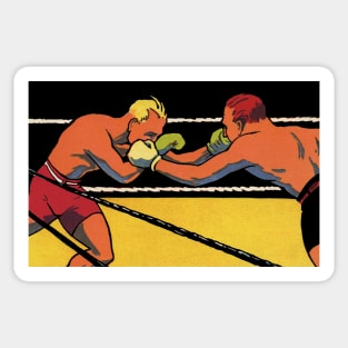 Vintage Art Deco Sports Boxing with Boxers in the Ring Sticker